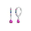 Silver Pink Hypoallergenic Hoop Earrings for Kids 