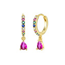 Gold Pink Hypoallergenic Hoop Earrings for Kids 