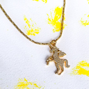  Magic Golden Unicorn and Necklace