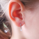 Silver White Hypoallergenic Hoop Earrings for Kids 