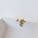 Multi-colored Seahorse Shimmer Stud Earrings