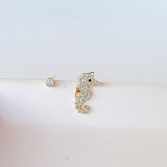 Seahorse Shimmer Stud Earrings