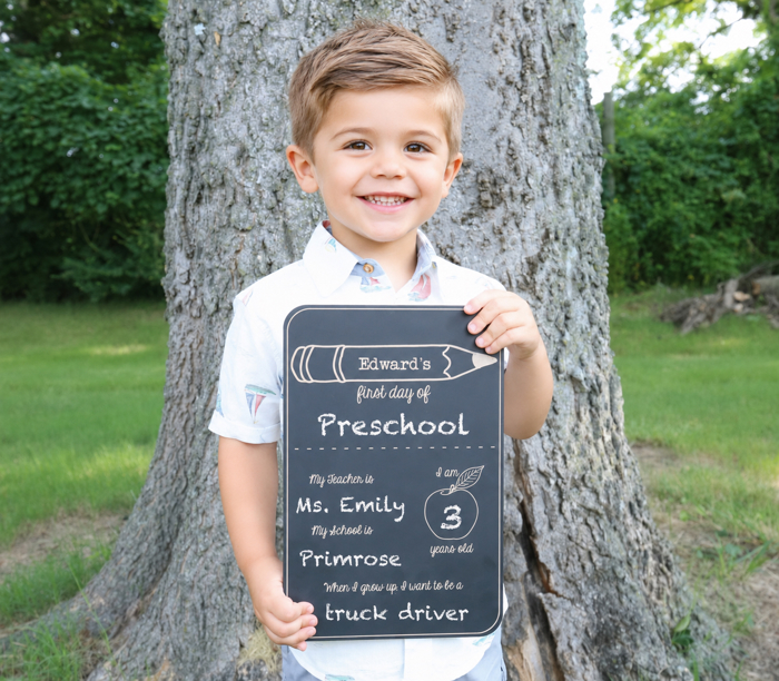 Personalized First Day of School Chalkboard Sign, Reusable 8x12 Back to School Photo Prop with Custom Name, First & Last Day Keepsake for Kids