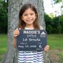 School Books Personalized First Day of School Chalkboard Sign, Reusable 8x12 Back to School Photo Prop with Custom Name, First & Last Day Keepsake for Kids