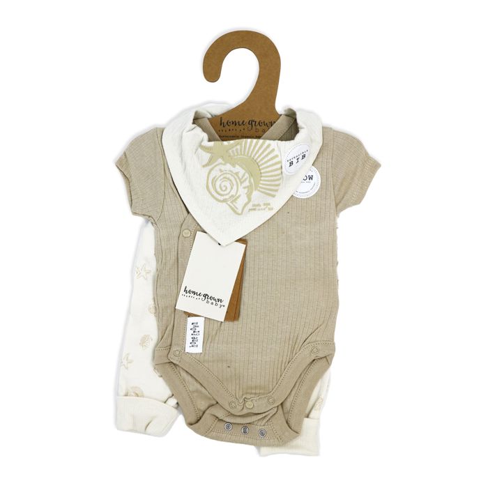 Home Grown Baby Organic Cotton  Sun and Sea 3 Piece Layette Set