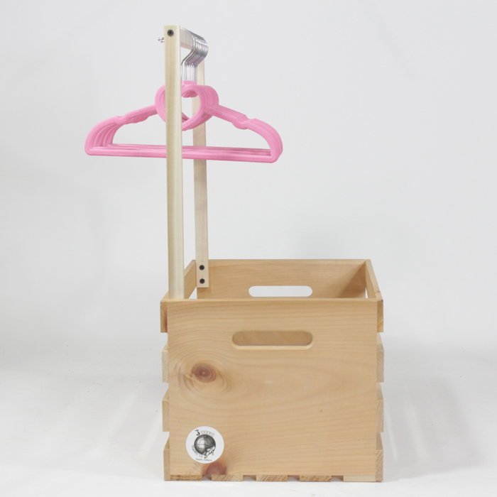 Natural Pine Baby Shower Wardrobe Crate with 10 Clothes Hangers, 12 Piece Set