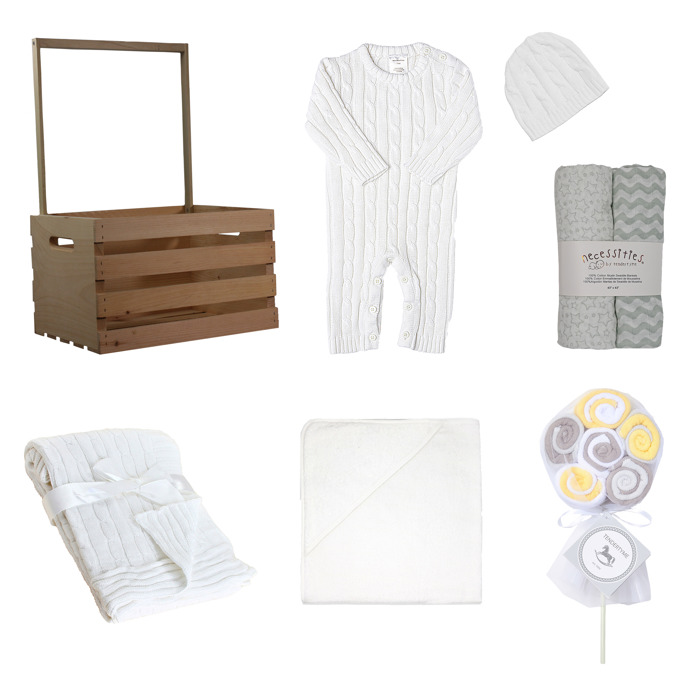 20 Piece Baby Shower Wardrobe Gift Crate, White