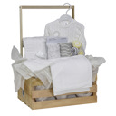  20 Piece Baby Shower Wardrobe Gift Crate, White