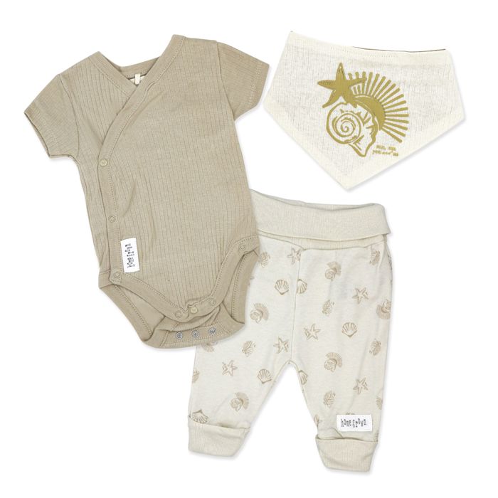 Home Grown Baby Organic Cotton  Sun and Sea 3 Piece Layette Set