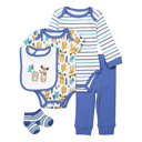  28 Piece New Baby Arriving Gift Assortment, Blue and White