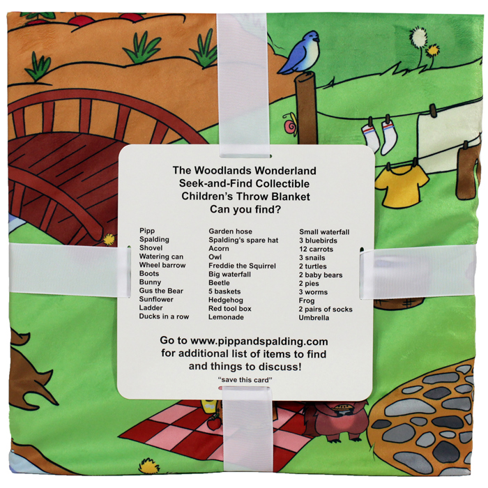 Pipp & Spalding Seek-and-Find Blanket, Springtime in the Woodlands, Toddler Bedtime Routine Adventure Throw