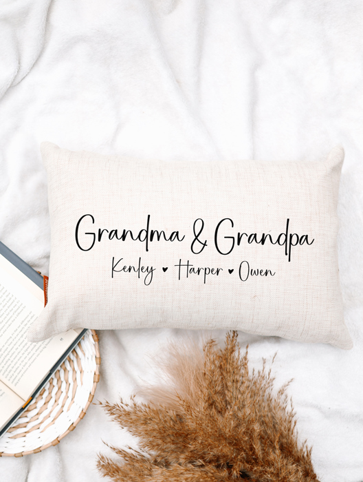 Grandma & Grandpa Custom Grandkids Pillow 