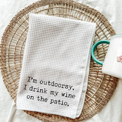 Funny Wine Kitchen Tea Towel for Spring