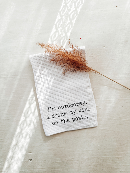 Funny Wine Kitchen Tea Towel for Spring