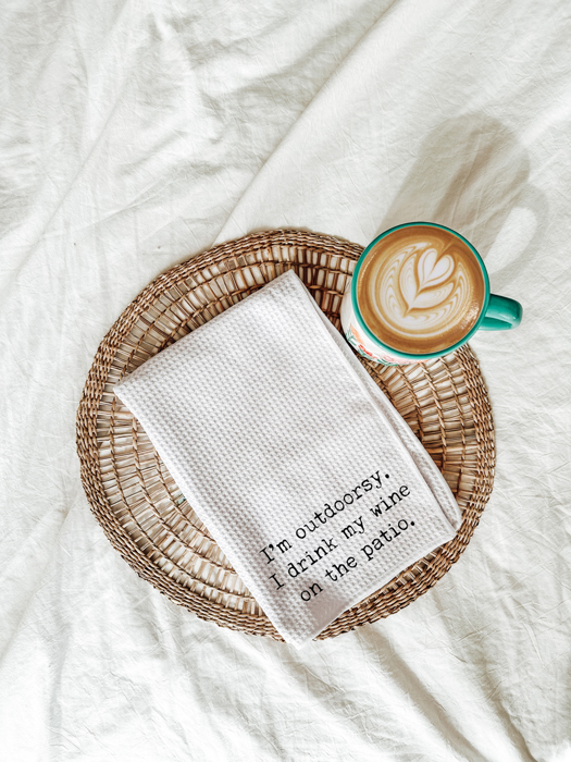 Funny Wine Kitchen Tea Towel for Spring