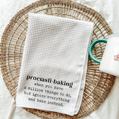 Procrasti-Baking Kitchen Towel