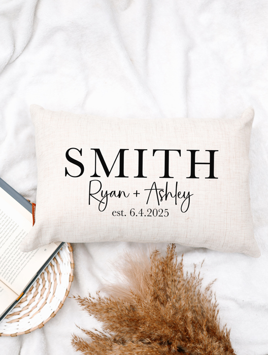 Custom Last Name Est. Pillow