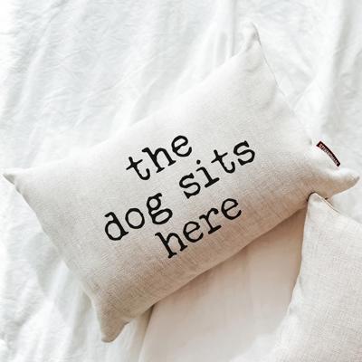 The Dog Sits Here Dog Pillow