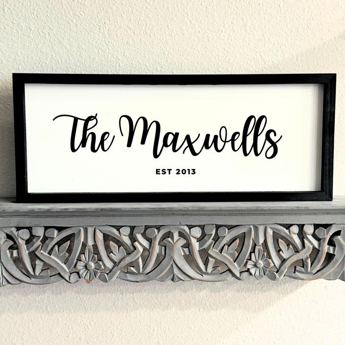 Wooden Family Name Sign | 20 x 8 inches