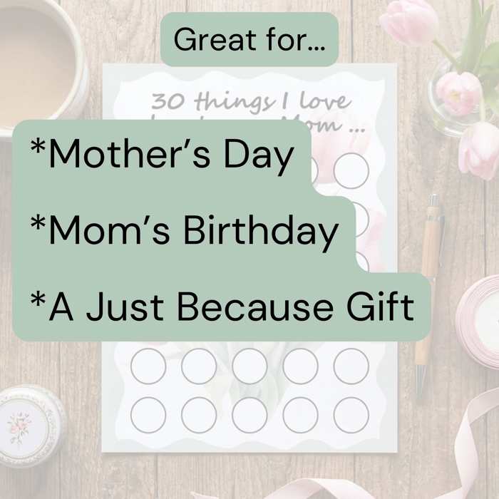 Scratch Off Poster for Mom