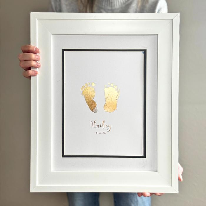 Personalized Gold Baby Footprint Keepsake Print | Real Gold Foil