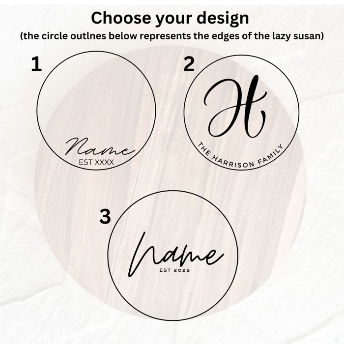 Customized Engraved Large Wooden Lazy Susan