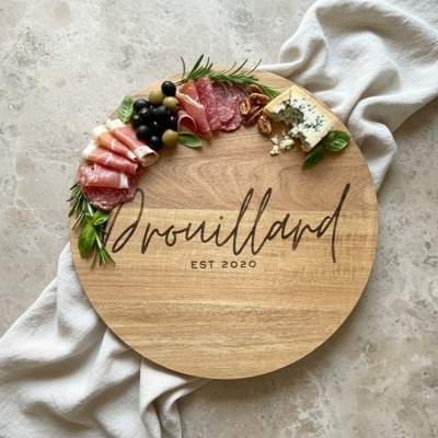 Customized Engraved Large Wooden Lazy Susan