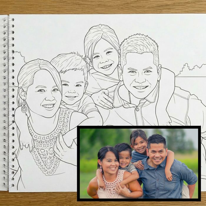 15 Page Custom Coloring Book | Made from your Photos