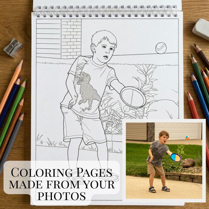 15 Page Custom Coloring Book | Made from your Photos