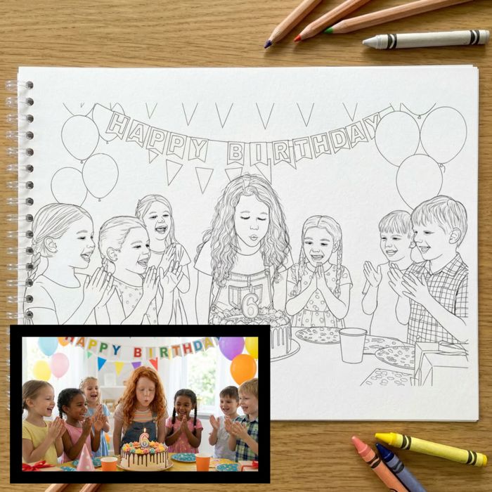 15 Page Custom Coloring Book | Made from your Photos