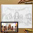  15 Page Custom Coloring Book | Made from your Photos