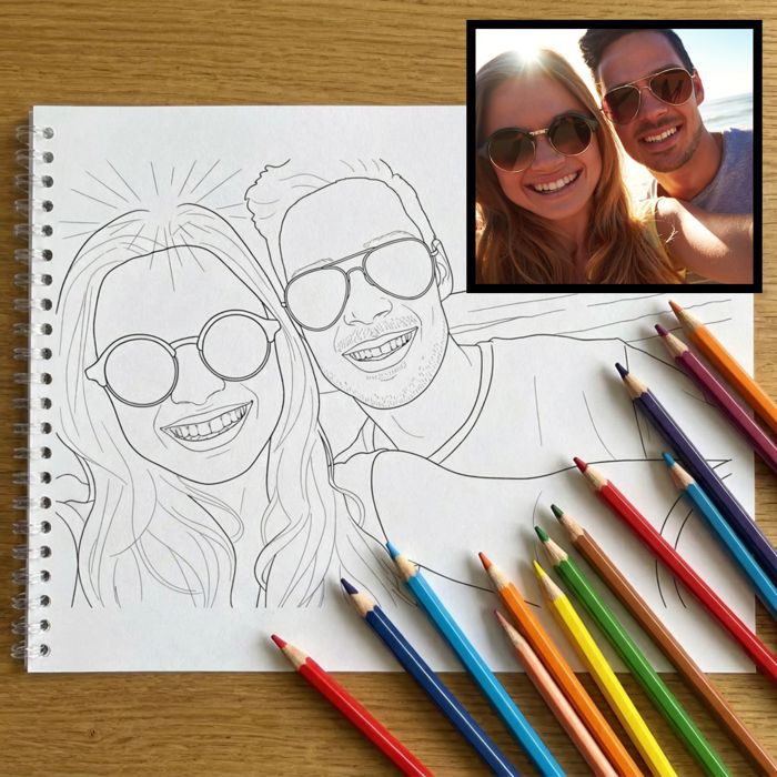 15 Page Custom Coloring Book | Made from your Photos