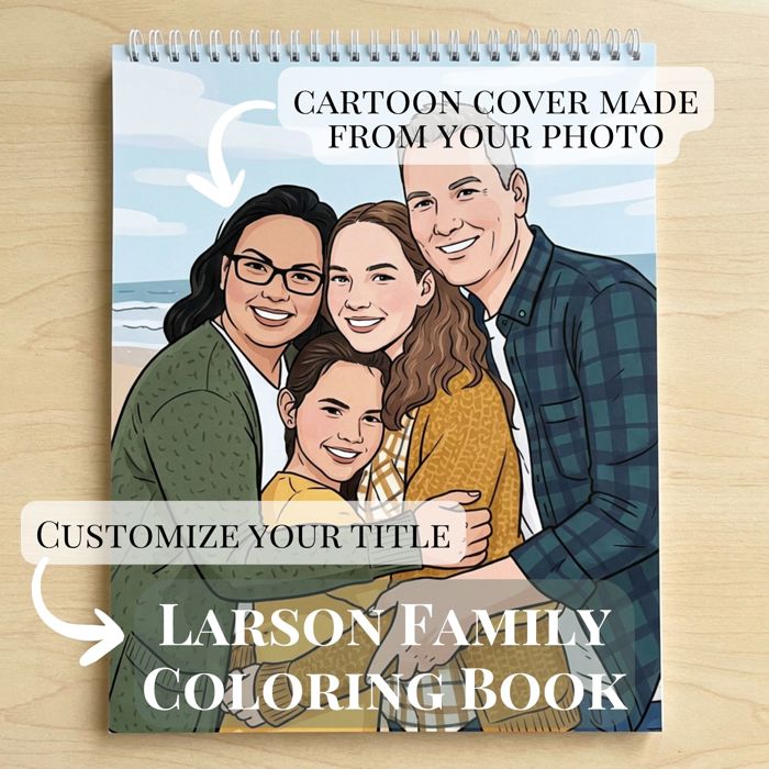 15 Page Custom Coloring Book | Made from your Photos