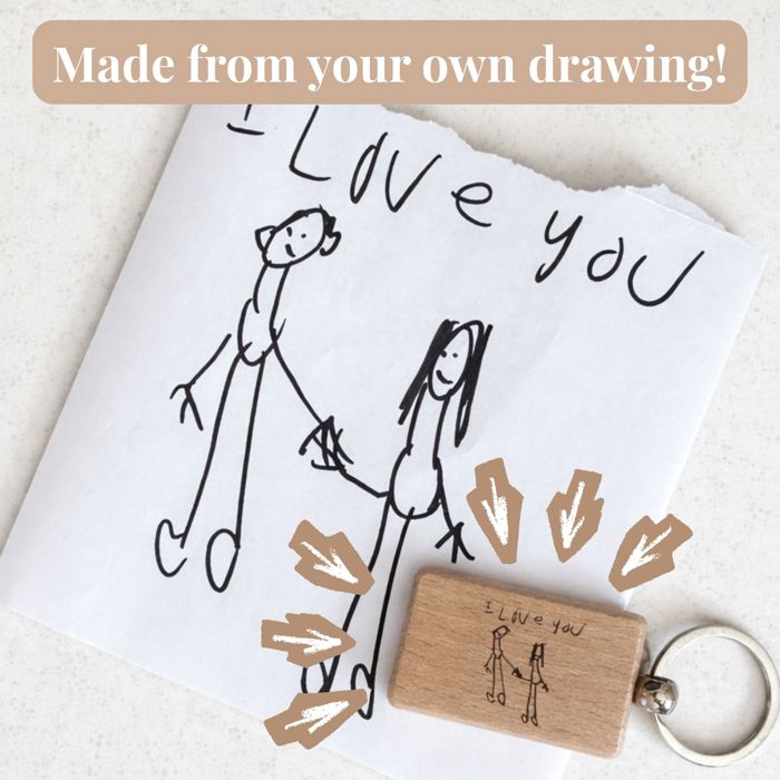 Personalized Engraved Keychain | Made from your drawing