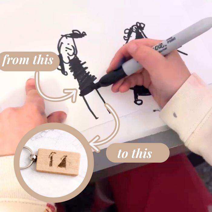 Personalized Engraved Keychain | Made from your drawing