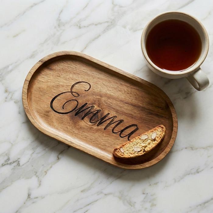 Small Wooden Engraved Jewelry Tray