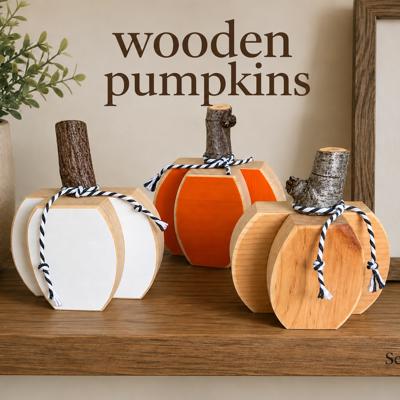Wooden Pumpkins set of 3 