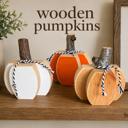  Wooden Pumpkins set of 3 