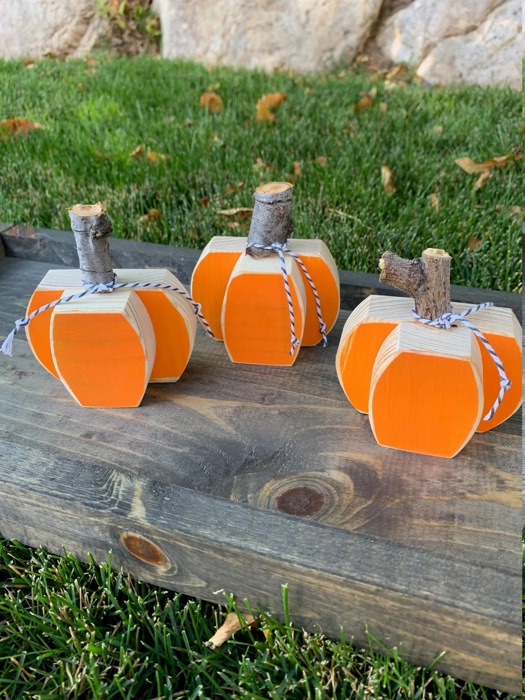 Wooden Pumpkins set of 3 