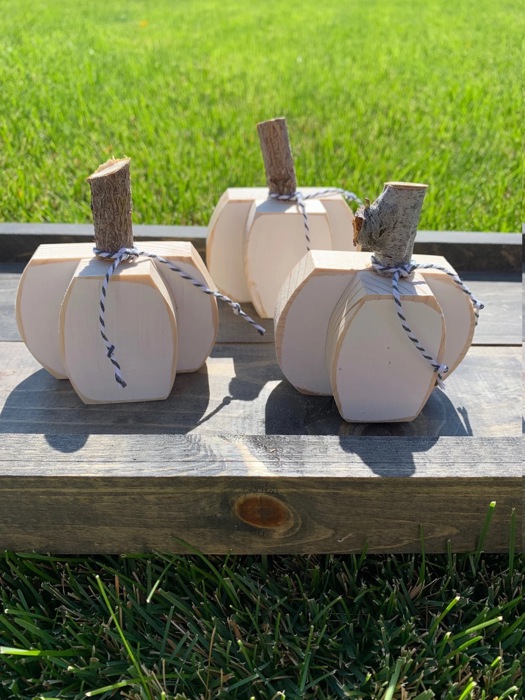 Wooden Pumpkins set of 3 