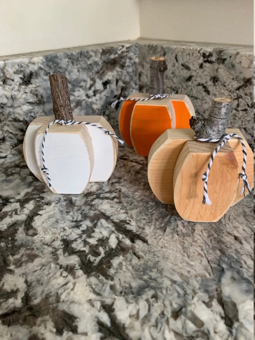 Wooden Pumpkins set of 3 