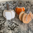 Multi Multi Wooden Pumpkins set of 3 