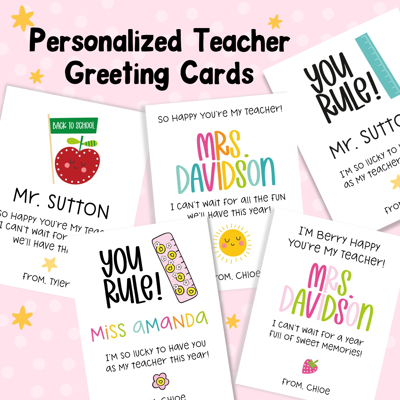 Personalized Teacher Greeting Card