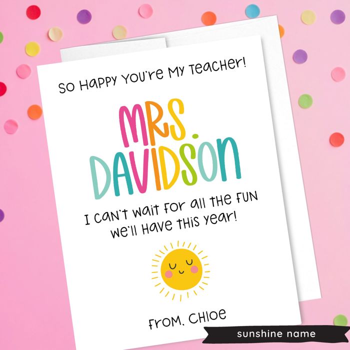 Personalized Teacher Greeting Card