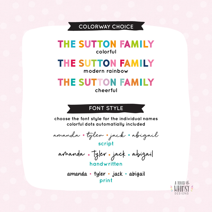 Personalized Family Note Cards | Cheerful Colorful Family