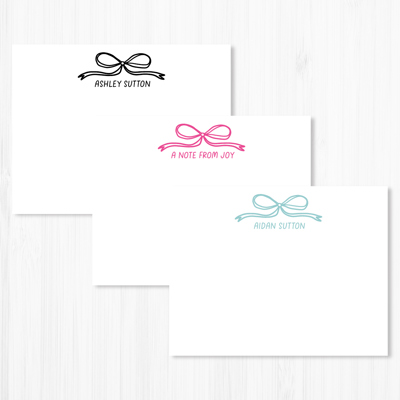 Personalized Stationery | Cute Coquette Bow Note Cards