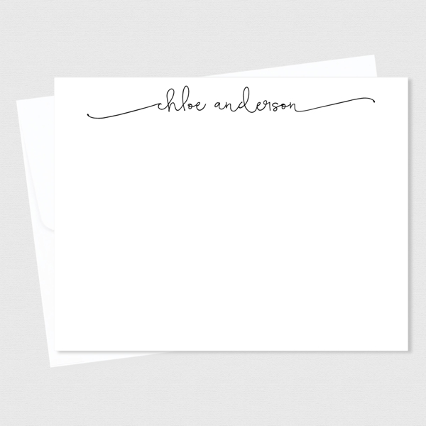 Personalized Long Swash Note Cards Stationery Set | VeryJane.com