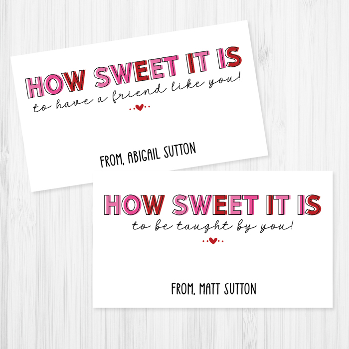 Personalized Valentine Gift Tags | Set of 30