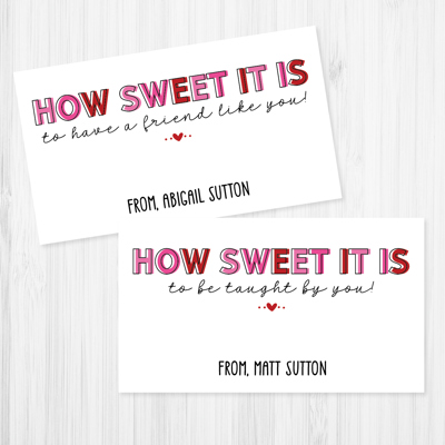 Personalized Valentine Gift Tags | Set of 30