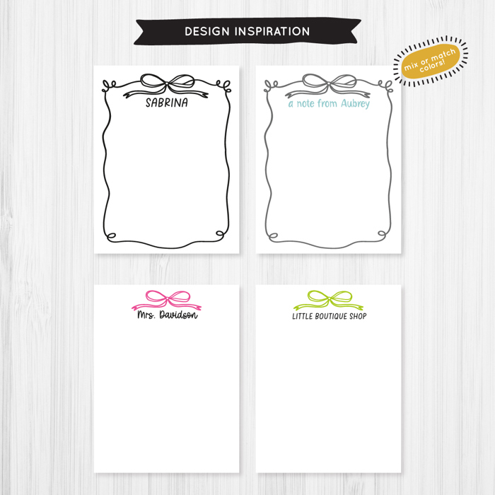 Personalized Cute Coquette Bow Notepad